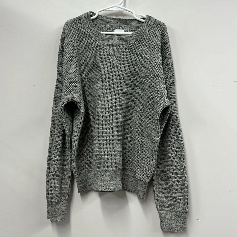 Gap gray waffle knit sweater kids L